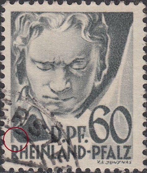 Germany-Rheinland-Pfalz-stamp-Beethoven-type-6xps